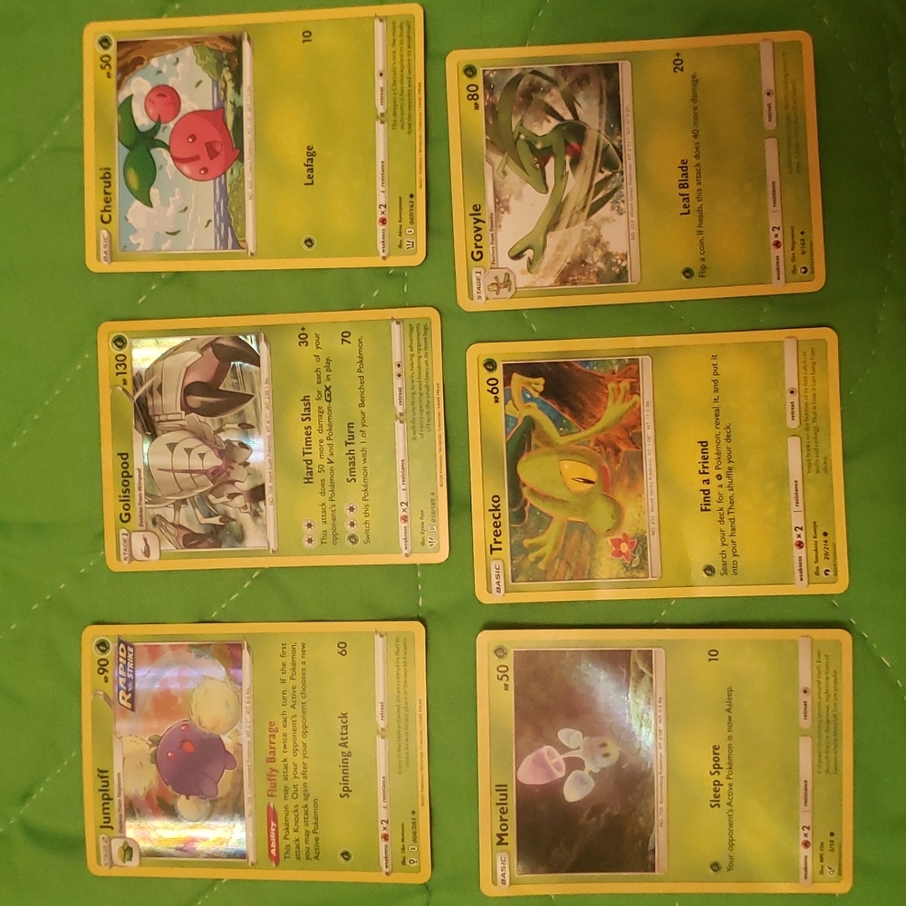6 Pokémon cards